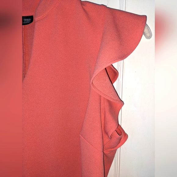 7th Avenue New York & Company Design Studio Split Neck Ruffle Top - Picture 5 of 8